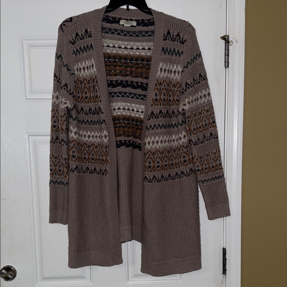 Cozy Patterned Open Front Cardigan